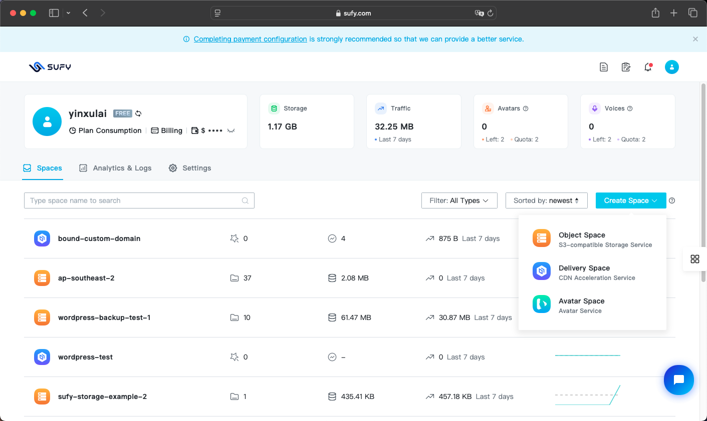 Distribution Space Creation Entry