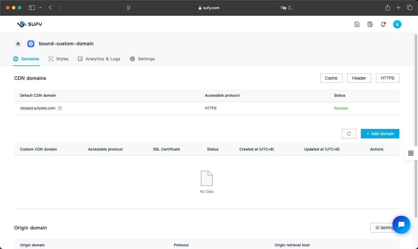 Domain Management Interface